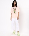 Shop Women's Pink Catpuccino Graphic Printed Oversized T-shirt-Design