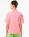Shop Women's Pink Caution Typography Oversized Fit T-shirt-Design