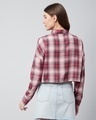 Shop Women's Pink Checked Boxy Fit Crop Shirt-Design