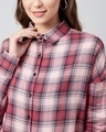 Shop Women's Pink Checked Boxy Fit Crop Shirt
