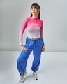 Shop Women's Pink Ombre Slim Fit Short Top-Full