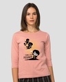 Shop Women's Pink Chibi Harry Graphic Printed 3/4th Sleeve T-shirt-Front