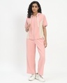 Shop Women's Pink Color Block Co-ordinates-Front