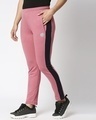 Shop Women's Pink Color Block Slim Fit Track Pants-Design