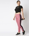 Shop Women's Pink Color Block Slim Fit Track Pants