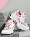Shop Women's Pink Color Block Sports Shoes-Front