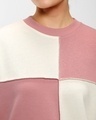 Shop Women's Pink Color Block Super Loose Fit Sweatshirt