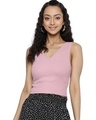 Shop Women's Pink Crop Top-Front