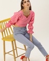 Shop Women's Pink Crop Top-Full