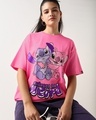 Shop Women's Pink Embrace Weird Graphic Printed Oversized T-shirt-Front