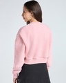 Shop Women's Pink Embroidered Oversized Cropped Sweatshirt-Full