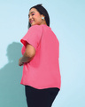 Shop Women's Pink Embroidered Relaxed Fit Plus Size Shirt-Full