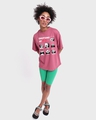 Shop Women's Pink Emotions Of PO Graphic Printed Oversized T-shirt-Design