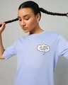 Shop Women's Baby Lavender Garfield Graphic Printed Oversized T-shirt Dress-Full