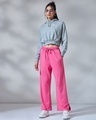 Shop Women's Pink Trackpants-Full