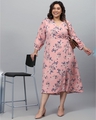 Shop Women's Pink Floral Design Stylish Casual Dress