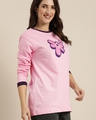Shop Women's Pink Floral Oversized T-Shirt-Design