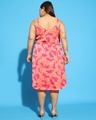 Shop Women's Pink & Orange Floral Printed Plus Size Flared Dress-Full