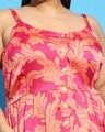 Shop Women's Pink & Orange Floral Printed Plus Size Flared Dress