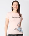 Shop Women's Pink Follow your Dream's (DL) Graphic Printed T-shirt-Front