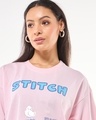 Shop Women's Pink Fragile Stitch Graphic Printed Oversized T-shirt