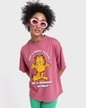 Shop Women's Pink Friday Garfield Graphic Printed Oversized T-shirt-Front