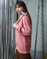 Shop Women's Pink Game Over Graphic Printed Oversized Hoodies-Full