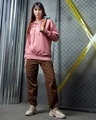 Shop Women's Pink Game Over Graphic Printed Oversized Hoodies