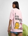 Shop Women's Pink Garfield Hates Mornings Graphic Printed Oversized T-shirt