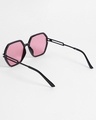 Shop Women's Pink Geometric Polarised Lens Sunglasses