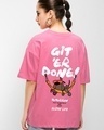 Shop Women's Pink Get it Done Graphic Printed Oversized T-shirt-Front