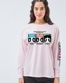 Shop Women's Pink Girl Power Graphic Printed Oversized T-shirt-Front