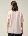 Shop Women's Pink Good Vibes Typography Oversized T-shirt-Full