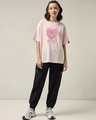 Shop Women's Pink Good Vibes Typography Oversized T-shirt