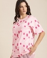 Shop Women's Pink Graphic Oversized T-shirt-Design