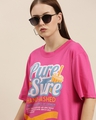Shop Women's Pink Graphic Oversized T-Shirt-Design
