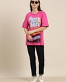 Shop Women's Pink Graphic Oversized T-Shirt