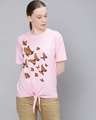 Shop Women's Pink Graphic Print T-shirt-Front