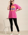 Shop Women's Pink Graphic Printed Oversized T-shirt-Full