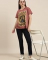 Shop Women's Pink Graphic Printed Relaxed Fit T-shirt-Full