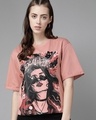 Shop Women's Pink Graphic Printed T-shirt-Front