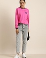 Shop Women's Pink Graphic Printed Oversized T-shirt-Full