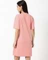Shop Women's Mellow Rose Pink Stitch Graphic Printed T-Shirt Dress-Design