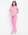 Shop Women's Pink Hello Kitty Print Top & Pyjama Set1-Front