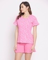 Shop Women's Pink Hello Kitty Print Top & Shorts Set2-Front