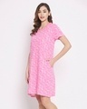 Shop Women's Pink Hello Kitty Printed Dress-Front