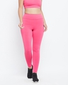 Shop Women's Pink High Rise Spandex Tights-Front
