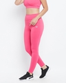 Shop Women's Pink High Rise Spandex Tights-Full