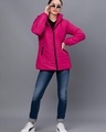 Shop Women's Pink Hooded Puffer Jacket-Full