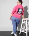 Shop Women's Pink Intense Feelings Printed Plus Size Hooded Sweatshirt-Full